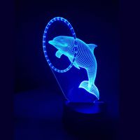 3D LED LAMP - DOLFIJN IN RING