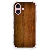iPhone 16 Stevig Telefoonhoesje Donker Hout