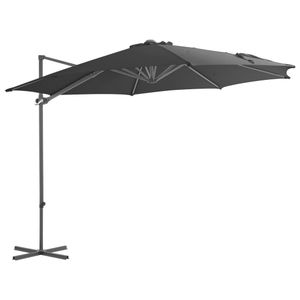 VidaXL Zweefparasol met stalen paal 300 cm antracietkleurig