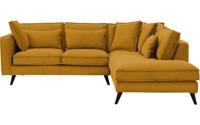 Goossens Bank Suite geel, stof, 2-zits, elegant chic met ligelement rechts Goossens Bank Suite geel, stof, 2-zits, elegant chic met ligelement rechts