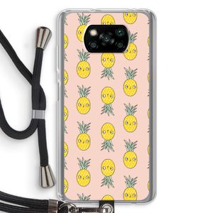 Ananas: Xiaomi Poco X3 NFC Transparant Hoesje met koord