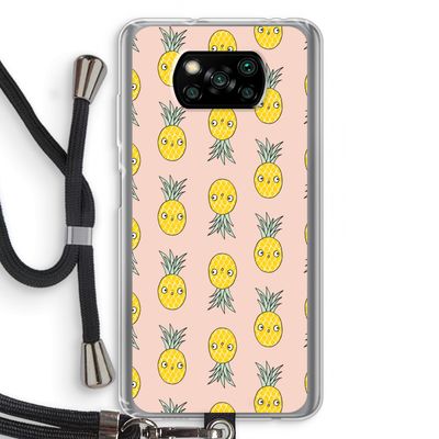 Ananas: Xiaomi Poco X3 NFC Transparant Hoesje met koord