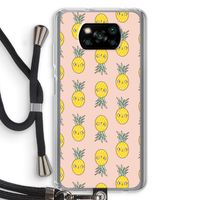 Ananas: Xiaomi Poco X3 NFC Transparant Hoesje met koord