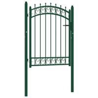 VidaXL Poort met speerpunten 100x125 cm staal groen