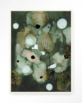 Urban Cotton Wandkleed 'Forest Flower' 80 x 110cm in Floating Frame - off white