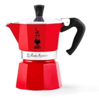 Italiaanse koffiemachine - Bialetti - Moka Express - 3 kopjes - Rood - Gepolijst aluminium