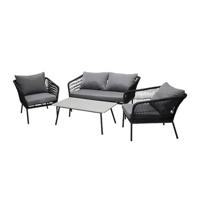 Nest outdoor Emil 4 delige tuin loungeset donkergrijs - met zitkussens