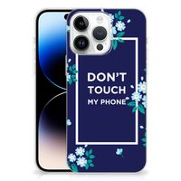 iPhone 14 Pro Max Silicone-hoesje Flowers Blue DTMP - thumbnail