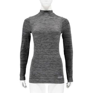 Thermo shirt zwart melange lange mouw voor dames