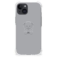 iPhone 15 Plus Stevig | Bumper Hoesje | Grijs Baby Olifant