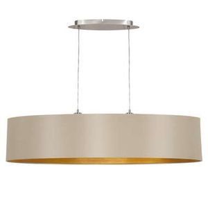 EGLO hanglamp Maserlo ovaal - taupe/goudkleur - Leen Bakker