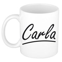 Naam cadeau mok / beker Carla met sierlijke letters 300 ml