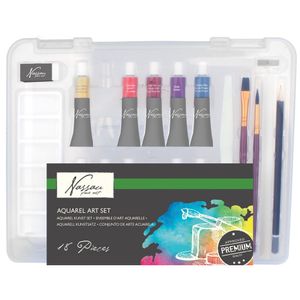 Hobby/knutselen aquarel verfset 18-delig   -