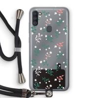 Small white flowers: Samsung Galaxy A11 Transparant Hoesje met koord