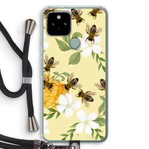 No flowers without bees: Pixel 5 Transparant Hoesje met koord