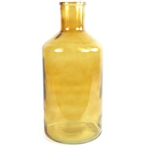 Countryfield Vaas - goudgeel - glas - XXL fles vorm - D24 x H51 cm