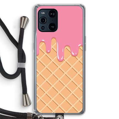 Ice cream: Oppo Find X3 Pro Transparant Hoesje met koord