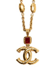 CHANEL Pre-Owned collier à pendentif logo (1994) - Or