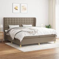 Boxspring met matras stof taupe 200x200 cm