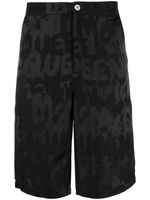 Alexander McQueen short de bain Graffiti à logo en jacquard - Noir - thumbnail