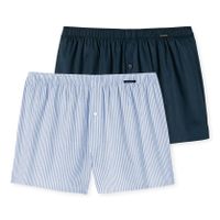 Schiesser Boxers 2-pack blauw-wit - thumbnail