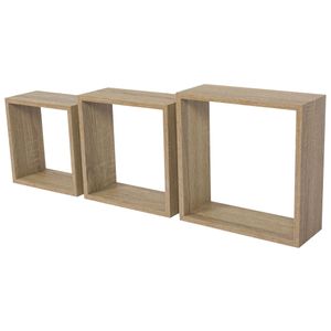 Duraline Wandkubus - Set van 3 - Sanoma eiken 12mm 30x30x12cm