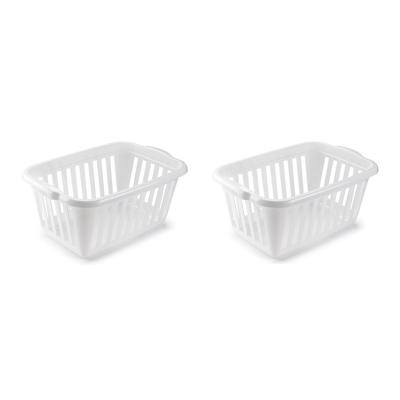 Wasmand - 3x stuks - wit - kunststof - 40 liter - 60 x 40 x 26 cm - manden voor wasgoed