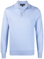 Sease polo en maille fine - Bleu - thumbnail