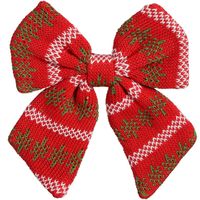 House of Seasons kerstdecoratie strik - rood - 20 x 17 cm - polyester - Kersthangers