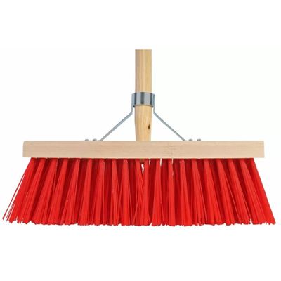Buitenbezem - FSC hout - nylon - 35 cm - 25 mm bezemsteel - 130 cm