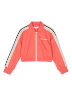 Palm Angels Kids veste bomber crop à logo imprimé - Orange