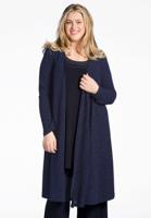 Yoek Cardigan LUREX pleated | Blauw | Maat 58/60