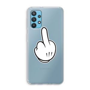 Middle finger black: Samsung Galaxy A32 4G Transparant Hoesje