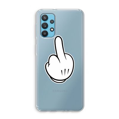 Middle finger black: Samsung Galaxy A32 4G Transparant Hoesje
