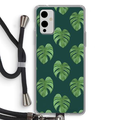 Monstera leaves: OnePlus 9 Transparant Hoesje met koord