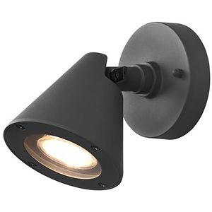 LED Tuinverlichting - Wandlamp Buitenlamp - Trion Kavani - GU10 Fitting - Rond - Mat Antraciet - Aluminium