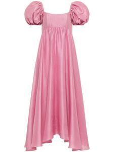 AZEEZA robe Rory mi-longue en soie - Rose