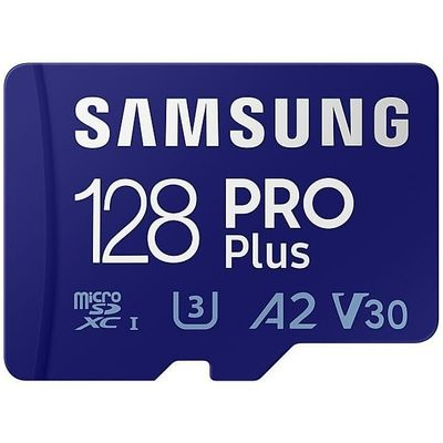 SamsungPRO Plus 128GB (2023) microSDXC + SD Adapter Micro SD-kaart Blauw