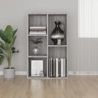 Boekenkast/dressoir 50x25x80 cm bewerkt hout sonoma grijs