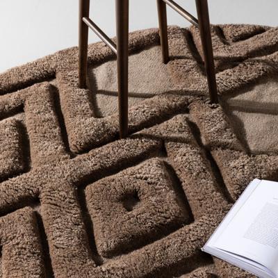 Nohr Rond Vloerkleed 'Brannen' 200cm, kleur Donkerbruin