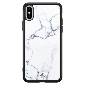 iPhone XS Max glazen hardcase - Marmer grijs