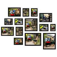 HAES DECO - Collage set 14 houten fotolijsten Paris zwart - SP001901-14 - thumbnail
