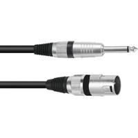 Omnitronic 3022519D XLR Adapterkabel [1x XLR-stekker 3-polig - 1x Jackplug male 6,3 mm (mono)] 10.00 m Zwart