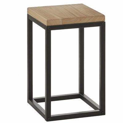 Oskar bijzettafel - hout - met metalen poten - H42 x 25 cm