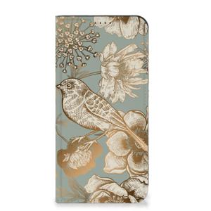 Smart Cover voor Samsung Galaxy A55 Vintage Bird Flowers