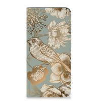 Smart Cover voor Samsung Galaxy A55 Vintage Bird Flowers - thumbnail