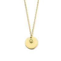 14K Geelgouden Graveercollier November Zirkonia Geboortesteen 45-49cm