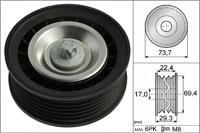 Geleide rol/omdraairol, Poly V-riem INA, Diameter (mm)74mm, u.a. für Mercedes-Benz