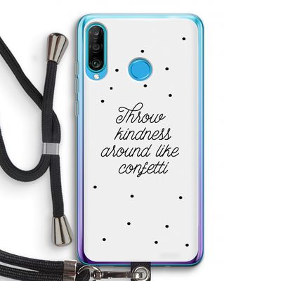 Confetti: Huawei P30 Lite Transparant Hoesje met koord