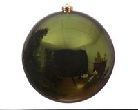 3 stuks! Kerstbal plastic glans diameter 14cm Dennen groen - KSD